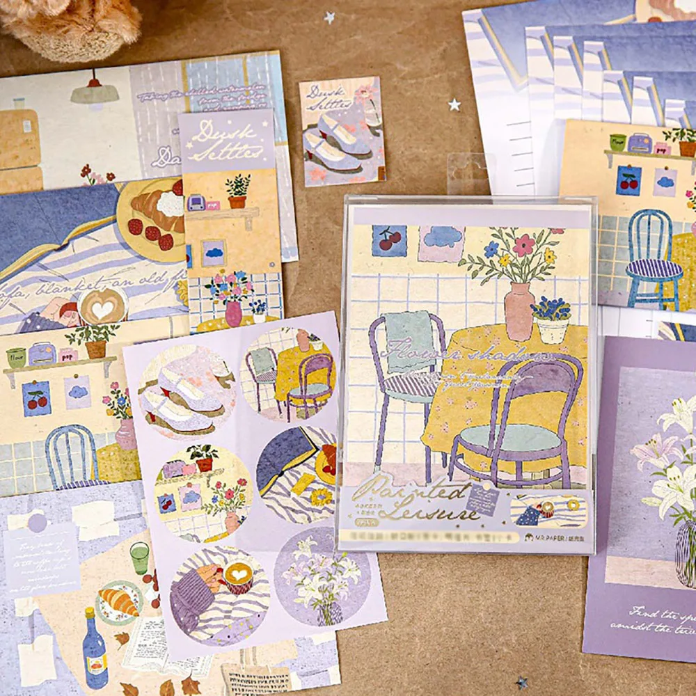 Envelope and Letter Paper Set, High Beauty Daily Style with Postcard, Bookmark,Sealing  Sticker, Gift