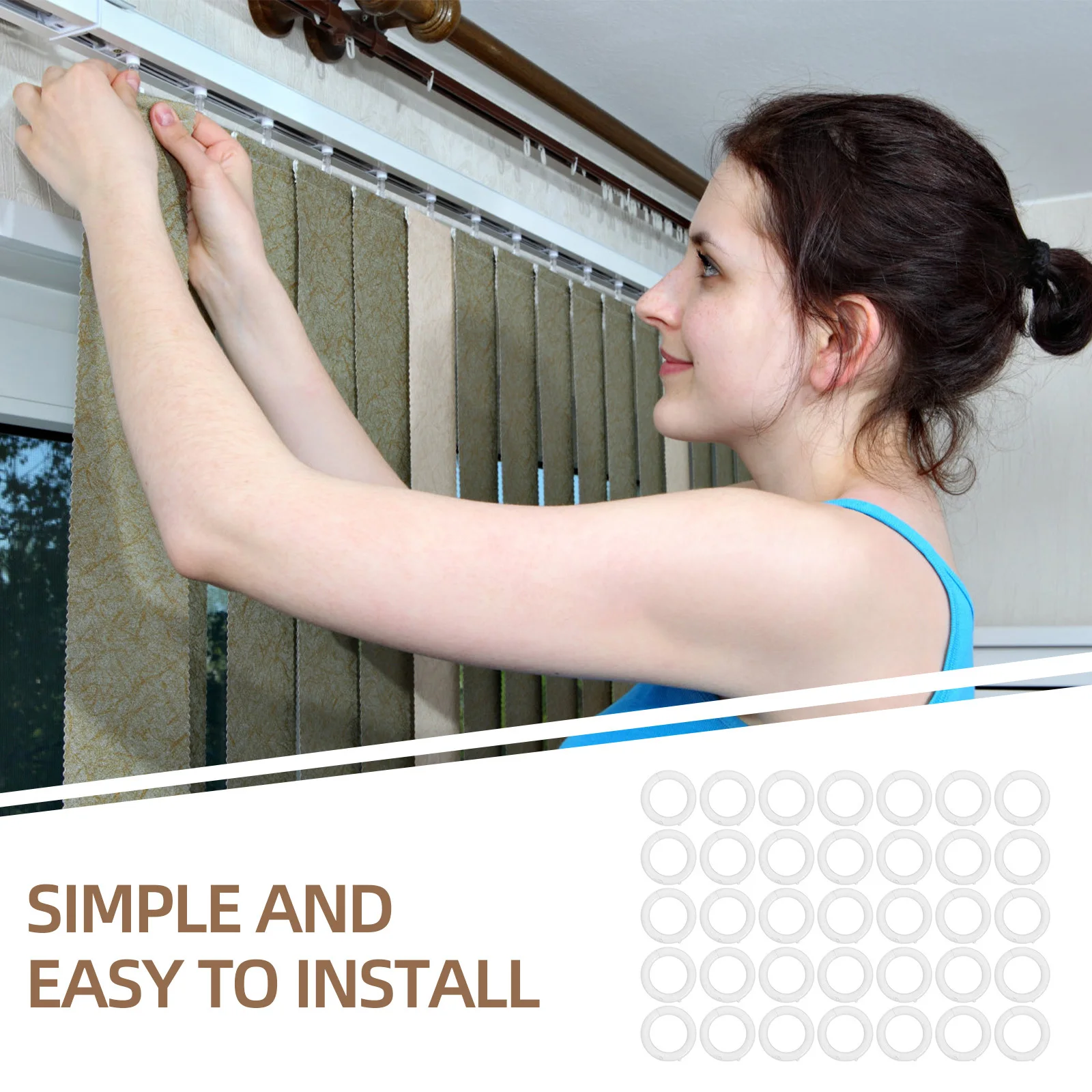 100 Stuks Clear Gordijn Plastic Ringen Stevige Romeinse Schaduw Ring Set voor Jaloezieën Draperie Opknoping Reparatie Hardware Gordijn Ringen Set