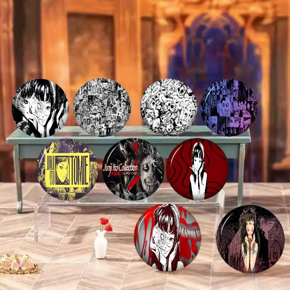 Anime Japanese Junji Ito Photo Brooches Creative Round Badge Gifts Pins 32/44/58mm