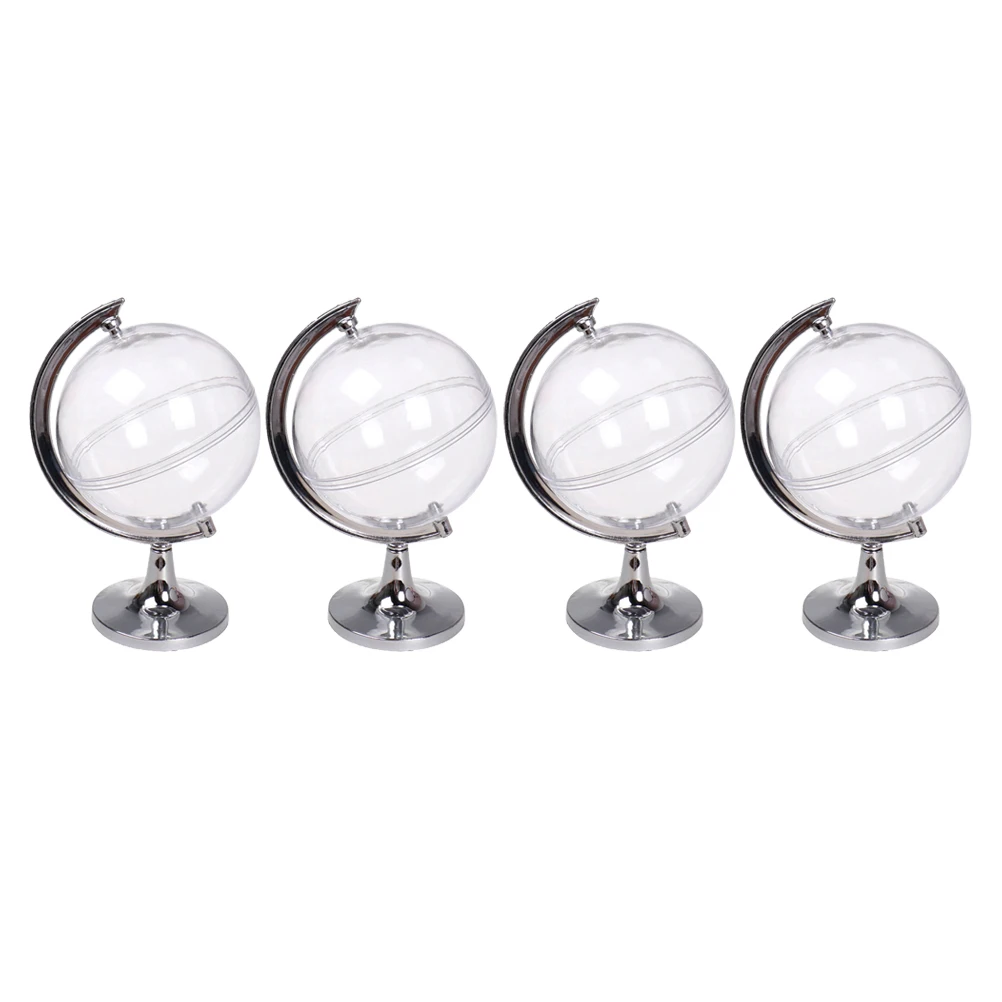 

12pcs Candy Box Party Favors Treat Boxes Holder Globe Containers Silver Bride Plastic Storage Gift Packaging Bags Holiday