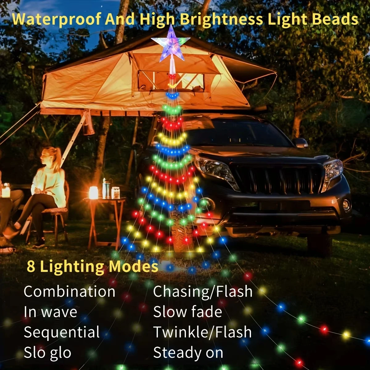 LED Outdoor Christmas Tree Decorations Lights USB 2/3M Waterproof Fairy String Lights 8 Modes Indoor Yard Wedding Party Lighting view 5