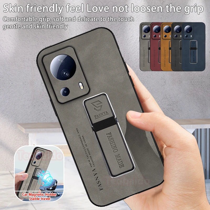 For Xiaomi 13 Lite Case Shockproof Magnetic Holder Phone Case For Xiomi Mi13 Xiaomi Mi 13 Lite 13Lite Light Leather Back Cover