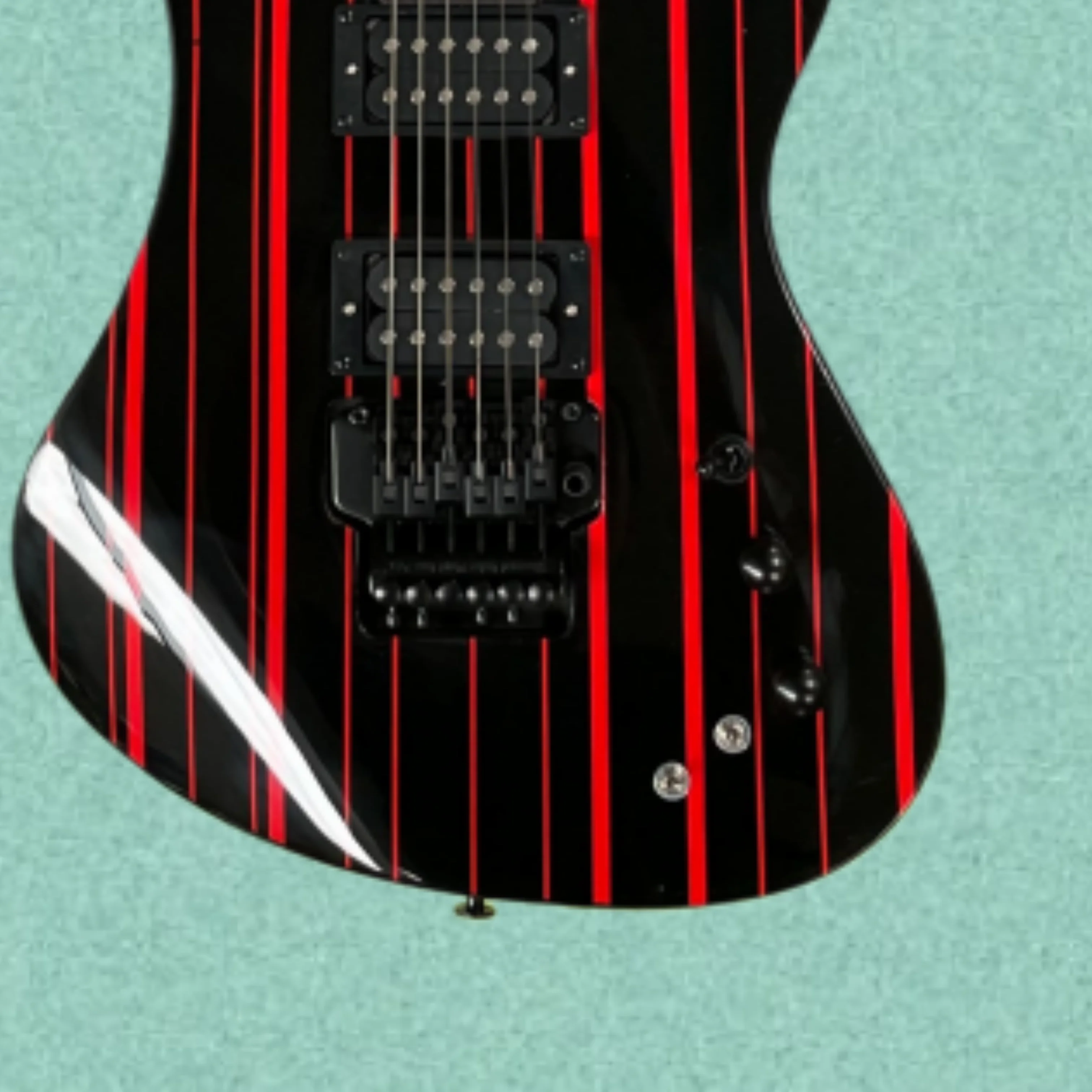 6현 블랙 일렉트릭 기타, 레드 세로 줄무늬 마감, 트 - Electric Guitar Beginner 리뷰 및 가격