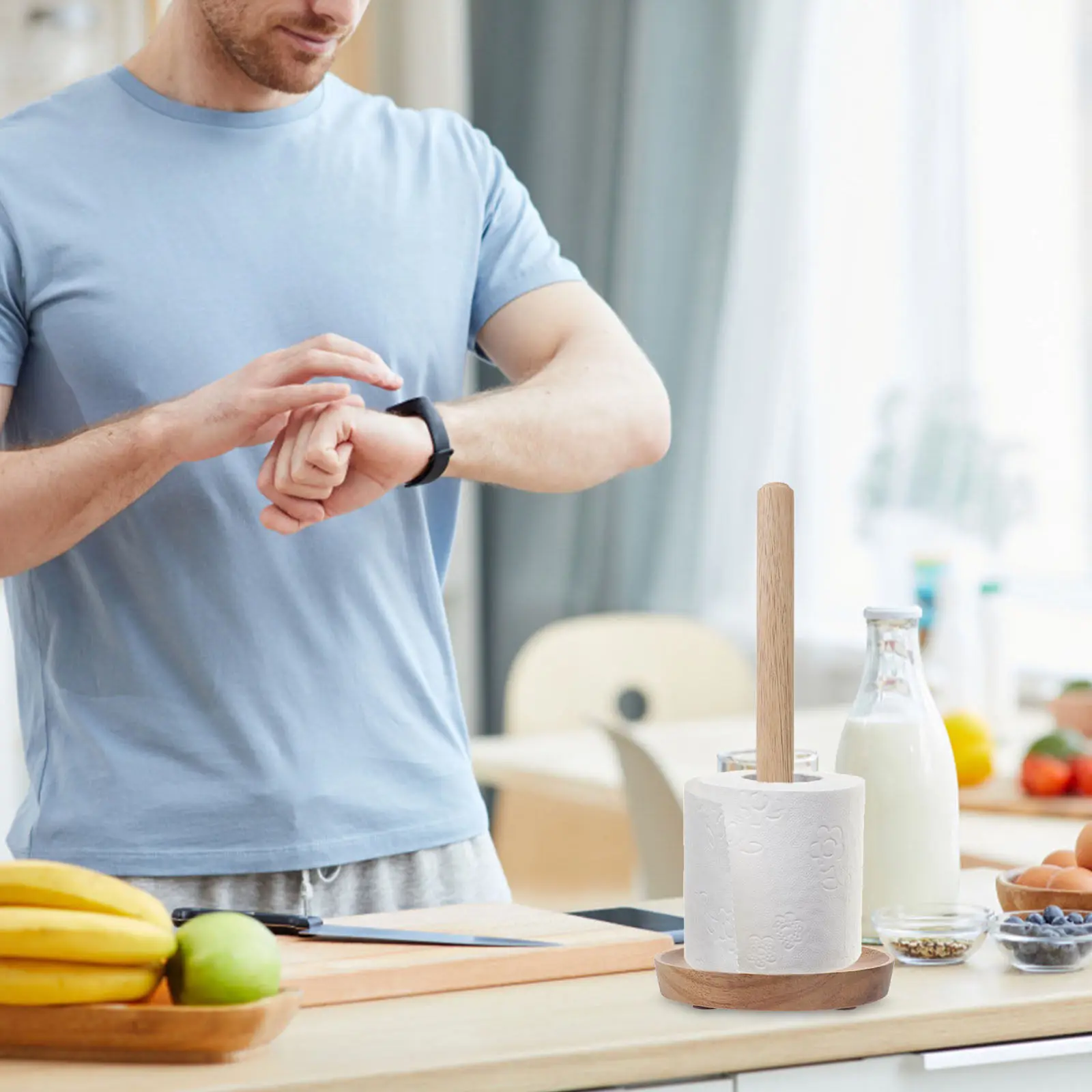 

Держатель для туалетной бумаги из натурального дерева, 1 шт., для ванной комнаты, гостиной, детской, автодома, подарок на новоселье, тонкий, компактный дизайн