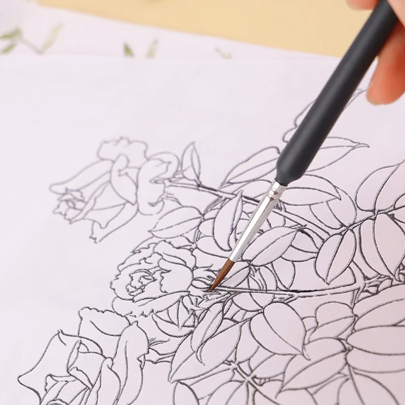 11 قطعة فرش الطلاء هوك خط القلم للرسم الزيتي بالألوان المائية اضافية غرامة لينة شعر الذئب فرشاة اليد أظافر تركيب من الأكريليك أداة الرسم الفني