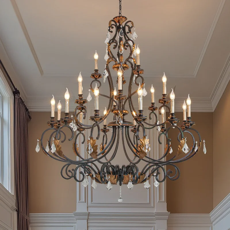 Large living room, retro European style hotel lobby, front desk villa, elevated high-rise, rural art staircase, pendant light