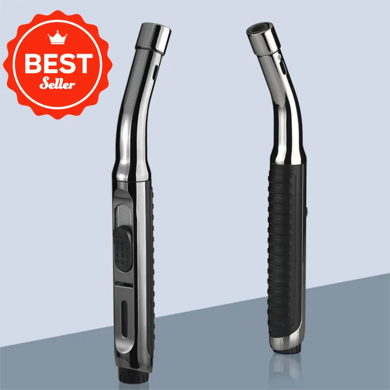 KDC-HJ7， Direct Blue Fire, Spray Gun, Bend, Windproof, Kitchen Supplies, Metal, Gift, Collection, Lighter