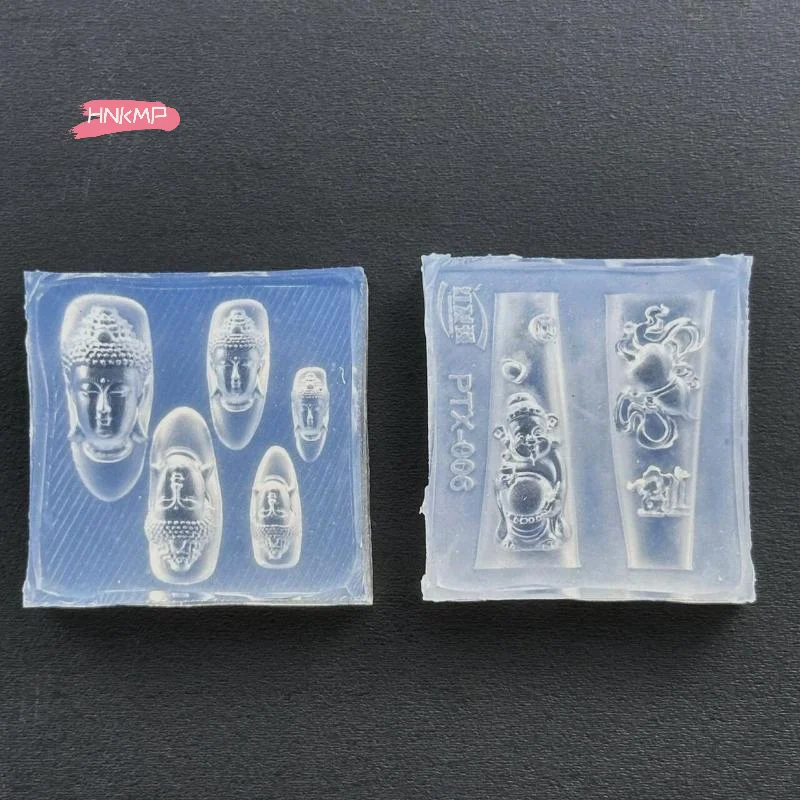 1 Stück 3D Acrylform Buddha Kopf Gott des Reichtums Nail Art DIY Silikon Maniküre Dekoration Vorlage für Nagel Charm