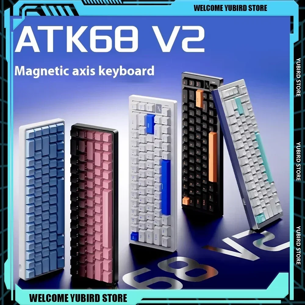 Atk68 V2 Pro Aluminium Alloy Mechanical Keyboard PBT Keycaps Low Delay Rgb Hot Swap Custom Esports Gamer Keyboard PC Accessory