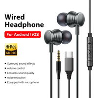 Type C Wired Headphones 3.5mm HiFi Noise Canceling Earphones For Samsung iPhone 17 16 15 Xiaomi Huawei Computer Tablet Headset