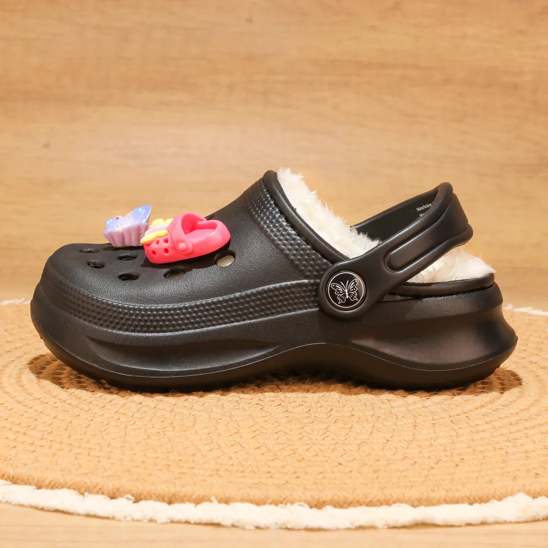 Kinder-Clogs und -Mules mit Fellfutter, leichte Garten-Schuhe mit Baumwollfutter, warme Hausschuhe für Jungen, Mädchen und Kleinkinder, 168. – Detail 15
