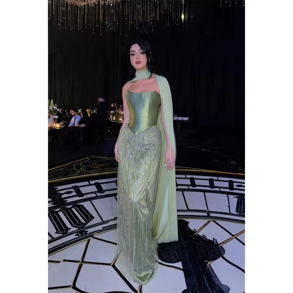 

Vows Luxurious Evening Dresses 2025 Bead Embroidery Formal Dresses for Women Wedding Party Dress Line A Custom Made Ribbon Prom