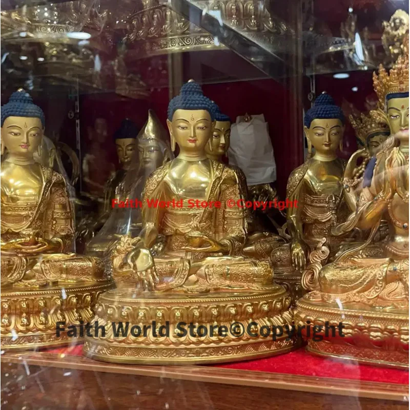 21CM 2026 Tantric Pharmacist Tathagata Buddha statue Tibet Thailand Nepal Buddhism High quality copper efficacious protection
