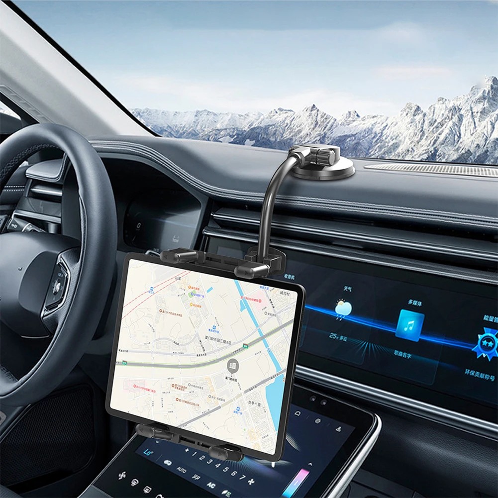 Suction Cup Windshield Car Tablet Mount Long Arm Truck Window Phone Stand Adjustable Gooseneck Phone Bracket for Tablets Phones