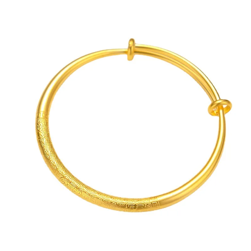 9999 real gold 24K yellow gold Xiangyun Fu Lu Shou Push-pull Bracelet