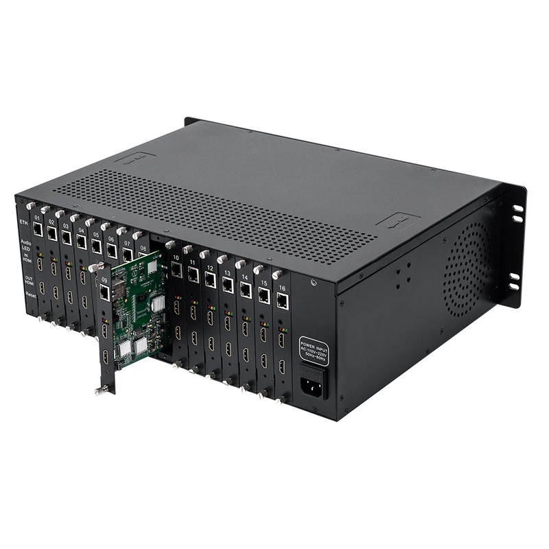 Codificador de Vídeo Ultra HD, Codificador HDMI de 16 canais, HDMI para IP, H.265, H.264, RTSP, Cabo HEVC, Front End, H.265, H.264