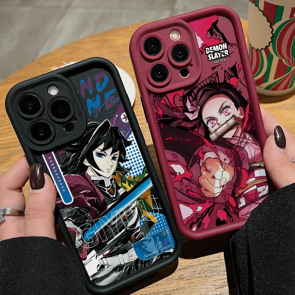 Demons Slayers Giyuus Nezukos Phone Case for Samsung Galaxy S26 S25 S24 S23 S22 S21 S20 FE Ultra Plus 5G Note20 Soft Cover Funda
