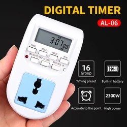 220V EU Electronic Digital Countdown Switch presa di temporizzazione di ricarica universale programmabile 7 giorni Timer utensili da cucina