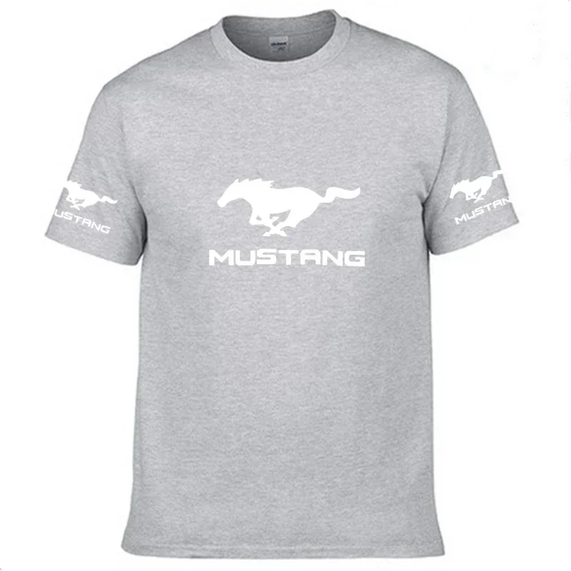 Mens T-Shirt Ford Mustang Logo Print Cotton Casual Summer Short Sleeve Man Fashion Harajuku High Quality Unisex TShirt Euro Size