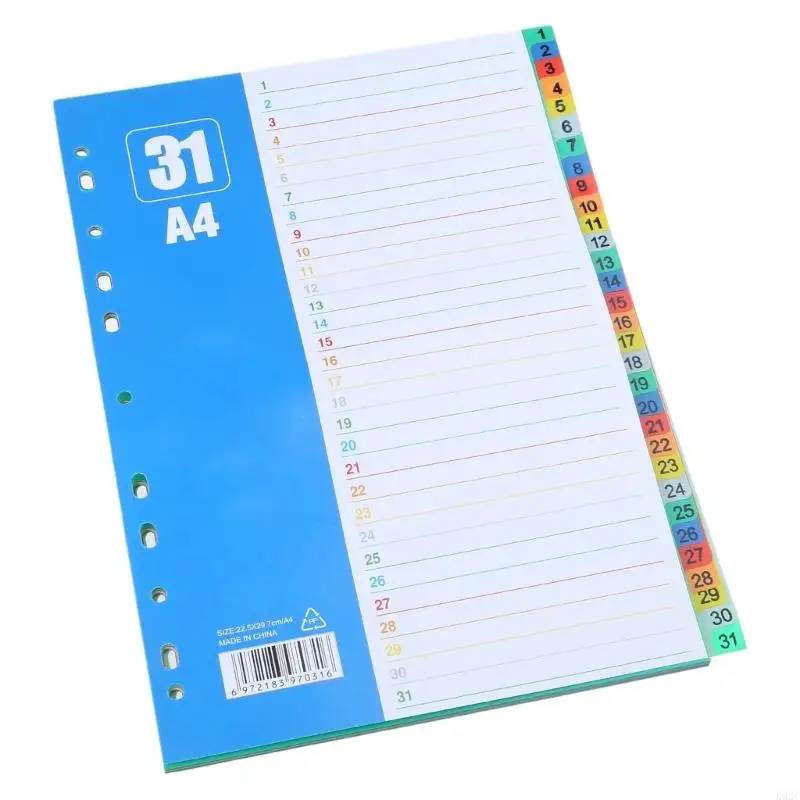 

31 Sheets A 4 Subject Divider A 4 File Dividers Binders Dividers for Office Use