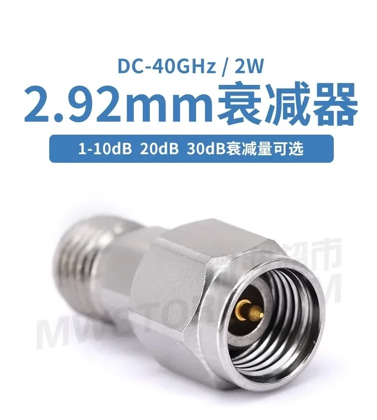 2.92mm Fixed Attenuator 2W 40GHz 1/3/5/6/10/20/30dB 2.92mm JK Stainless Steel