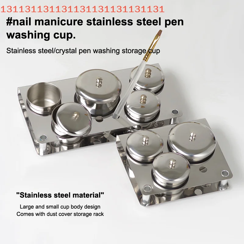 3/5 stücke Edelstahl Dappen Dish Tassen Set Salon Maniküre Acryl Pulver Flüssigkeit Container Organizer Fach Dappen Dish Nail art Werkzeuge