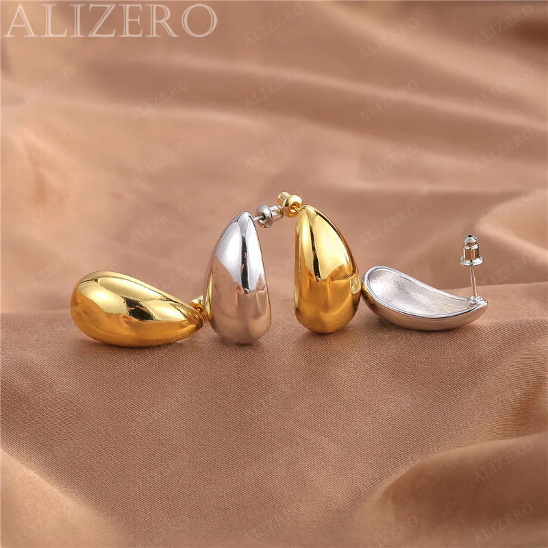925 Sterling Silver Gold Water Drop Earrings Stud Earrings For Women Creativity Gifts Street All-match Party And Daily Wear