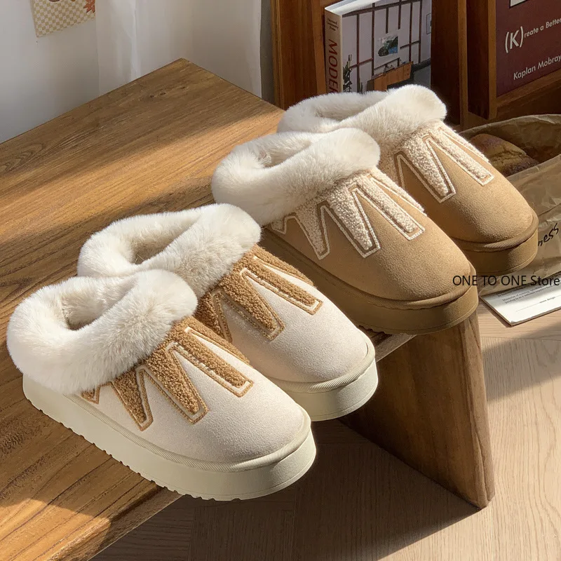 منصة جديدة زيادة النعال للنساء الخريف والشتاء الأزواج في المنزل الصوف الدافئة عدم الانزلاق الصوف نعال من القطن للرجال #4