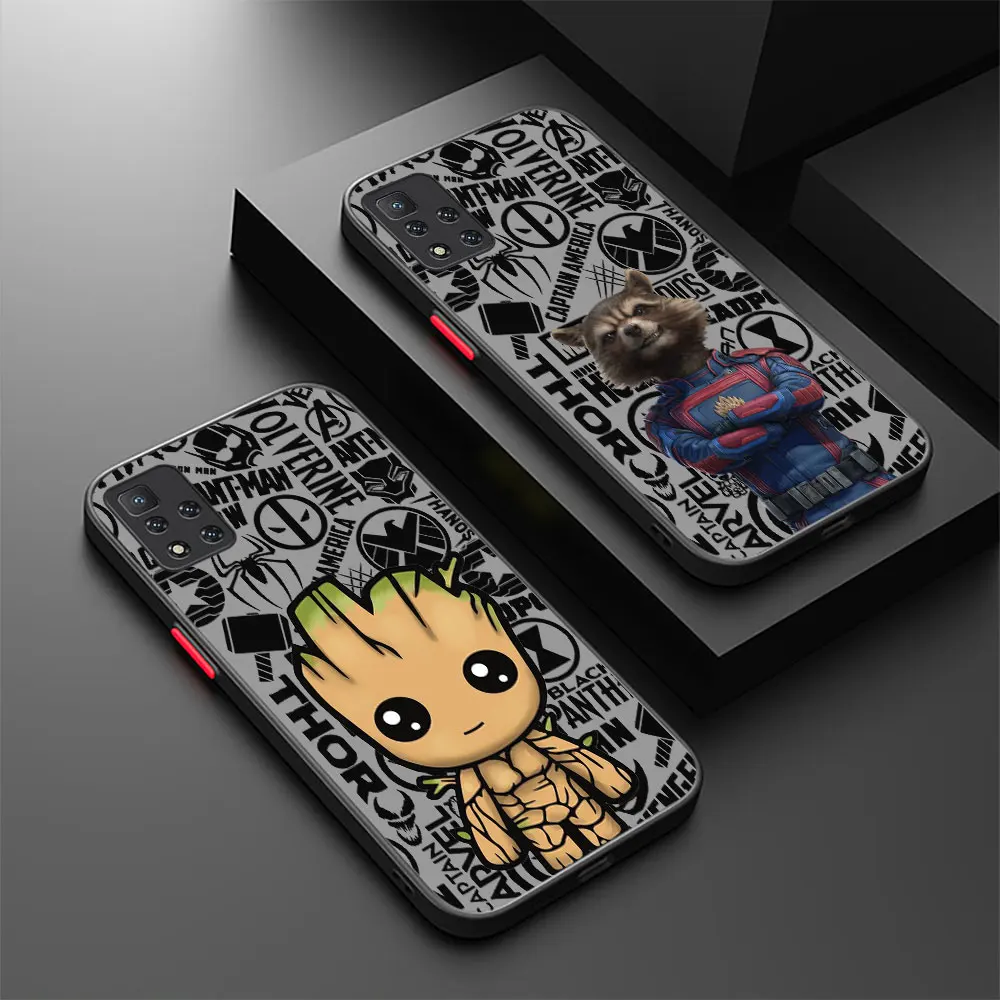 

Marvel Baby Iam Groot Rocket Raccoon Phone Case For Redmi Note 13 12 12S 11 11S 11T 10 10S 9 9S 9T 8 7 Pro Plus Max Matte Cover