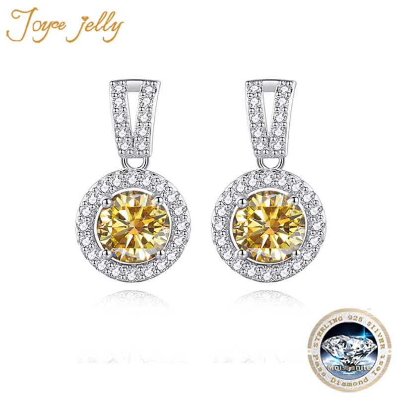 JoyceJelly 1CT Moissanite Diamond Earrings 925 Sterling Silver Ear-studs Luxury Fine Jewelry For Women Wholesale Free Shipping