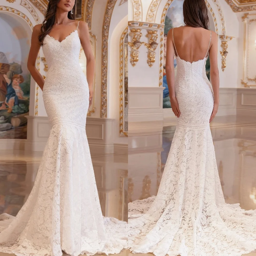 

Customized White Lace Exquisite Wedding Dress Classic Sweetheart Sexy Mermaid Delicate Bridal Party Charming Bridal Gowns
