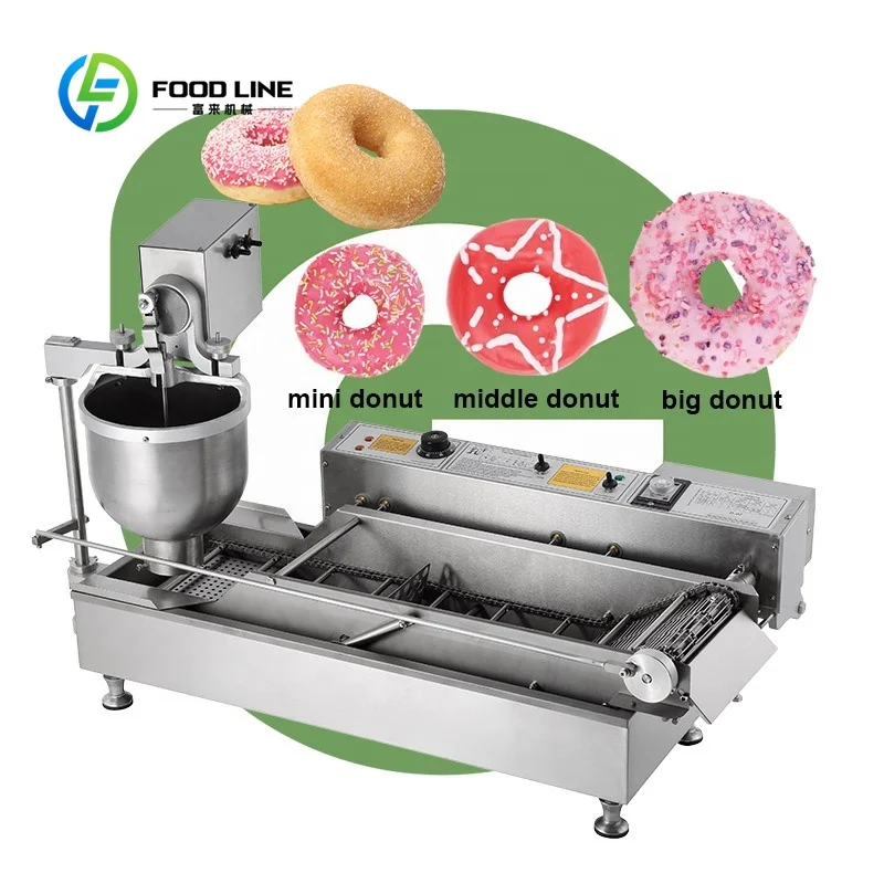 Customized automatic doughnut deep fryer bakery donut manufacturing machine for confectionery shop mobile Europe market