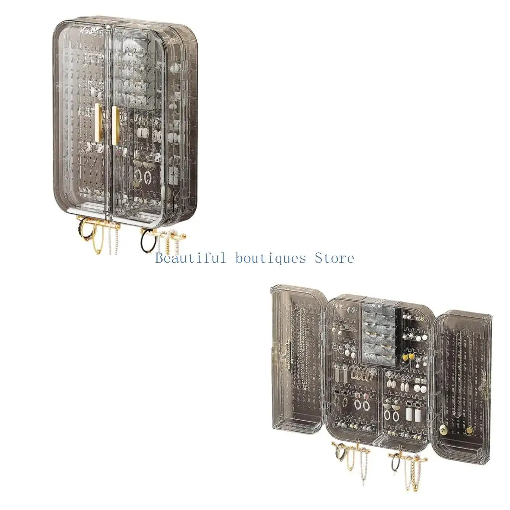 

U4LF настенный ящик для хранения ювелирных изделий, пластиковый органайзер для сережек/ожерелья/браслетов