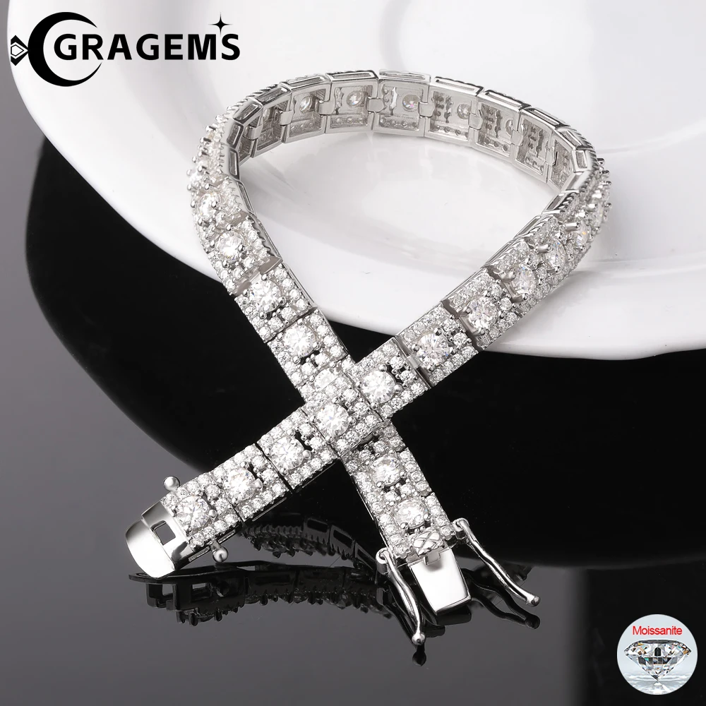 

Full Moissanite Tennis Bracelets Women 925 Sterling Silver High Quality Gifts Hand Chains Luxury D VVS Diamond Fine Jewelry GRA
