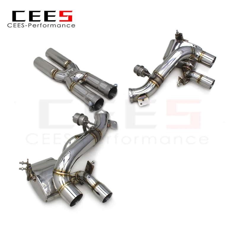 CEES T304 Mirror Polish Exhaust Pipes for Ferrari GTC4 Lusso T 3.9 Valve Catback Exhaust X-pipe Muffler Exhaust Pipe