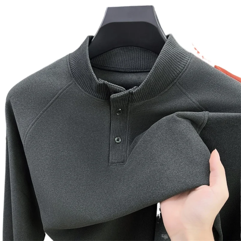 

Autumn and Winter Men's Base Layer Half-turtleneck Down Sweater Warm Long-sleeve T-shirt 2025 New Selfheating Top Clothing