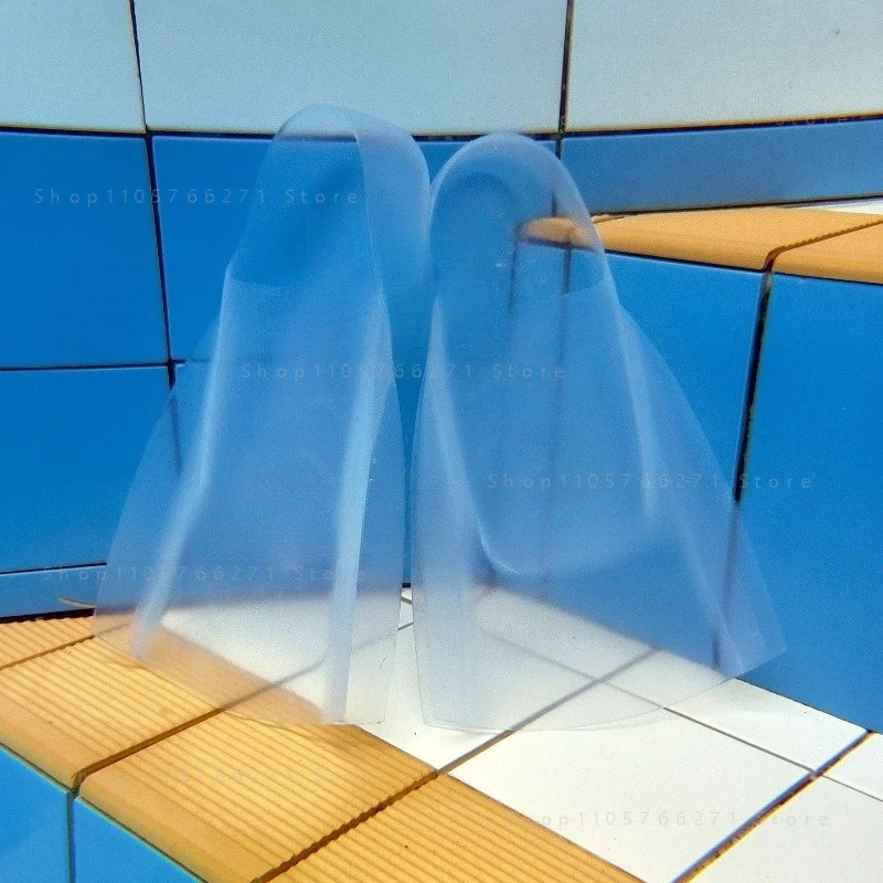 Full Clear Silicone Swim Fins - 2026 Upgraded Short Design for Snorkeling & Lap Swimming, Neutral Buoyancy