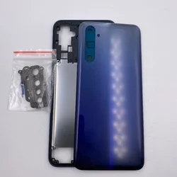 Phone Housing Middle Frame+Battery Back Cover Case Panel with Camera Lens Side Button for Oppo Realme 6 RMX2001