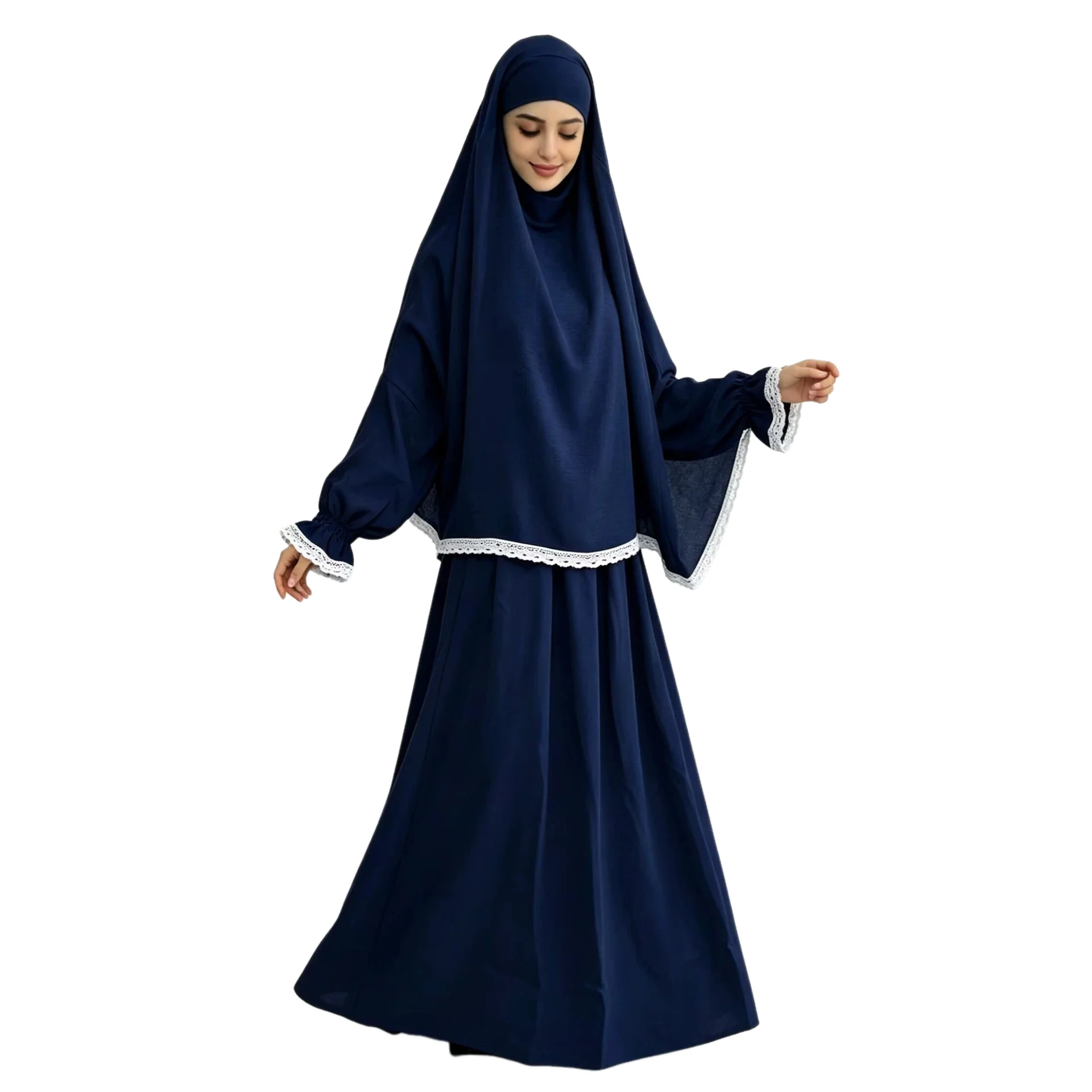 

2Pcs Eid Muslim Sets for Women Full Cover Khimar Jalabiya Hijab Dress Prayer Garment Islam Clothing Turkey Kaftan Abaya Burqa