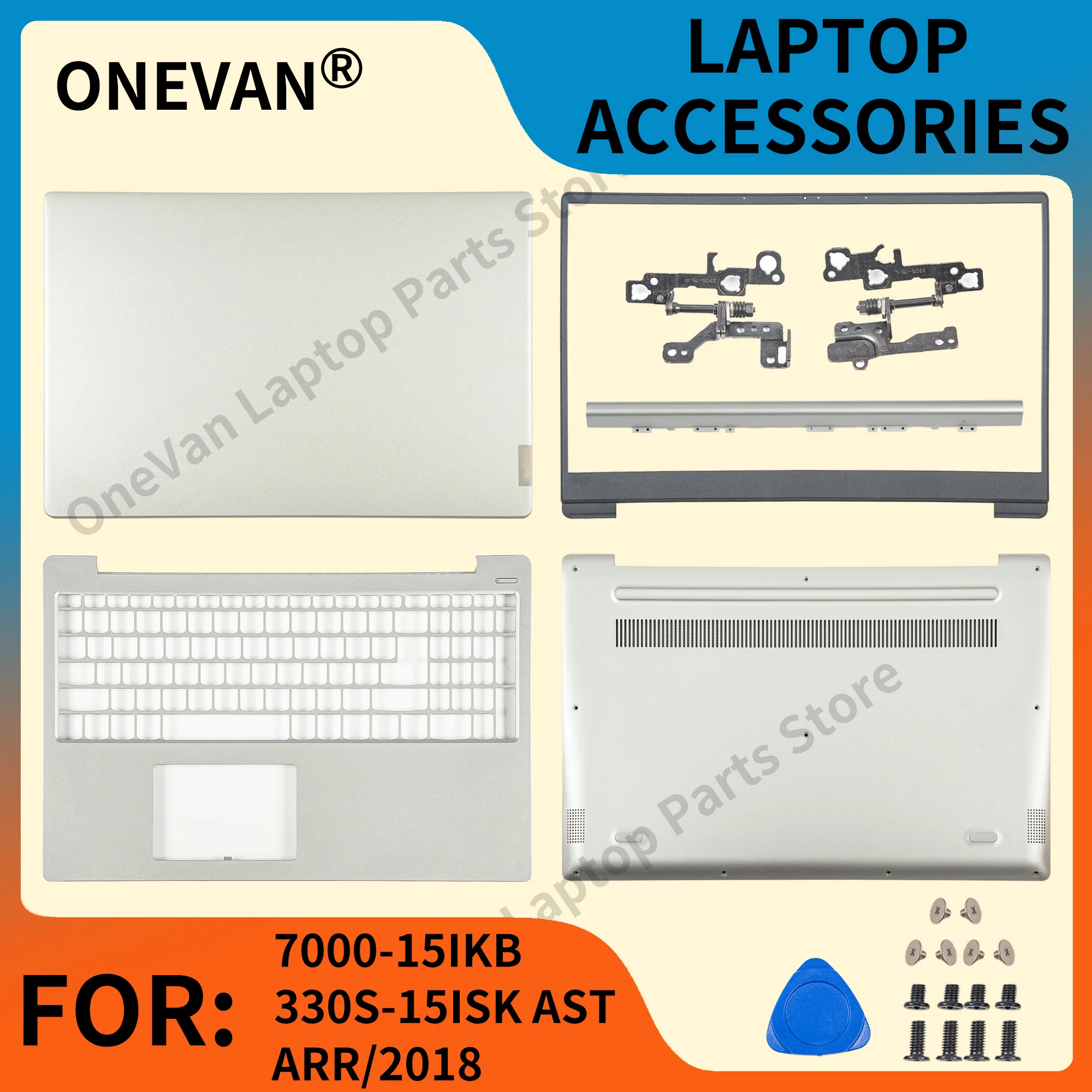 NEW Cover For Lenovo Ideapad 330S-15 330S-15IKB 330S-15ISK 7000-15 LCD Back Cover Bezel Palmrest Bottom Case Hinges Keyboard