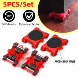 Portable Heavy Duty Furniture Lifter 5PCS Mover Transport Set For Sofa Washing Machine Refrigerator Transport Furniture Helper