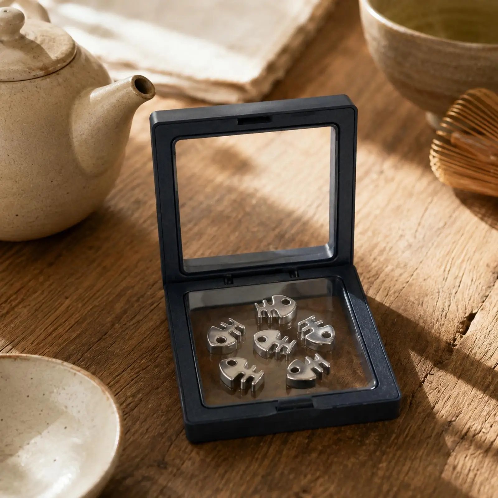 Tea Ritual Matcha Sifter Strainer Solid Steel Tool with Dust Cover Box for Loose Leaf Preparation
