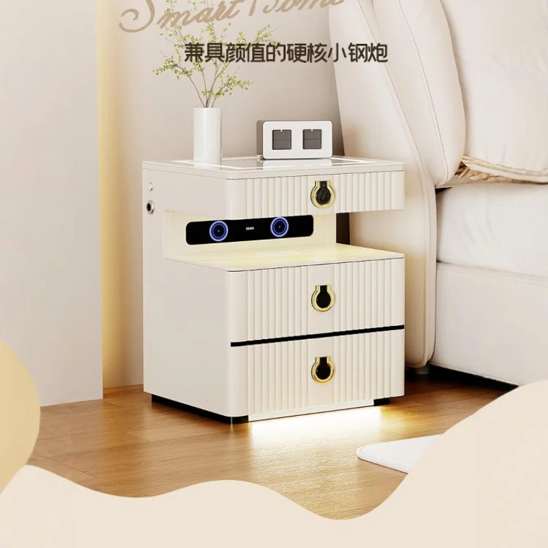 Home safe Small home anti-theft smart bedside invisible safe Fingerprint password Bluetooth speaker Voice light WiFi remote anti