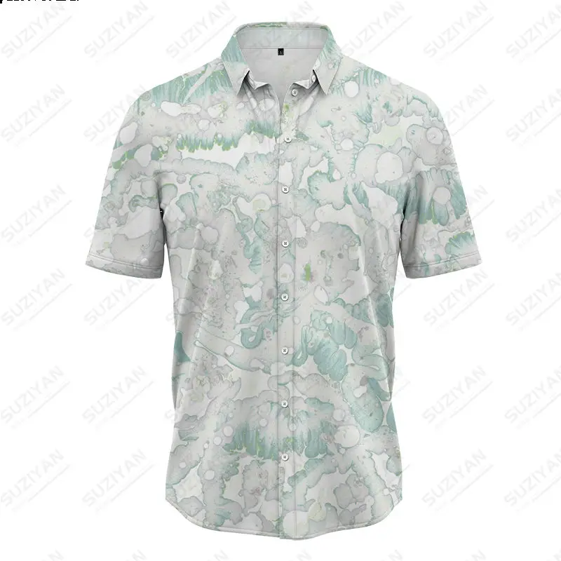 Camisa de manga corta para hombre, cárdigan forrado con botones, Top con estampado 3D de talla grande, Top corto de playa hawaiana Simple 2023, XS-5XL de estilo nuevo