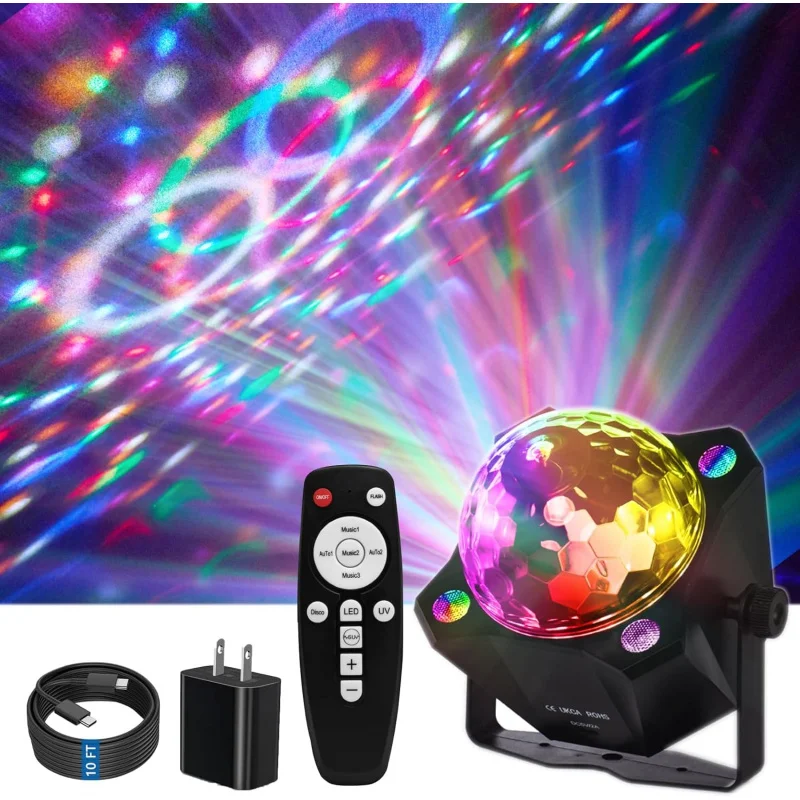 

DJ диско-светильники - звуковая активация LED стробоскоп с пультом для Рождества, Хэллоуина, дня рождения, свадьбы, домашнего клуба, караоке