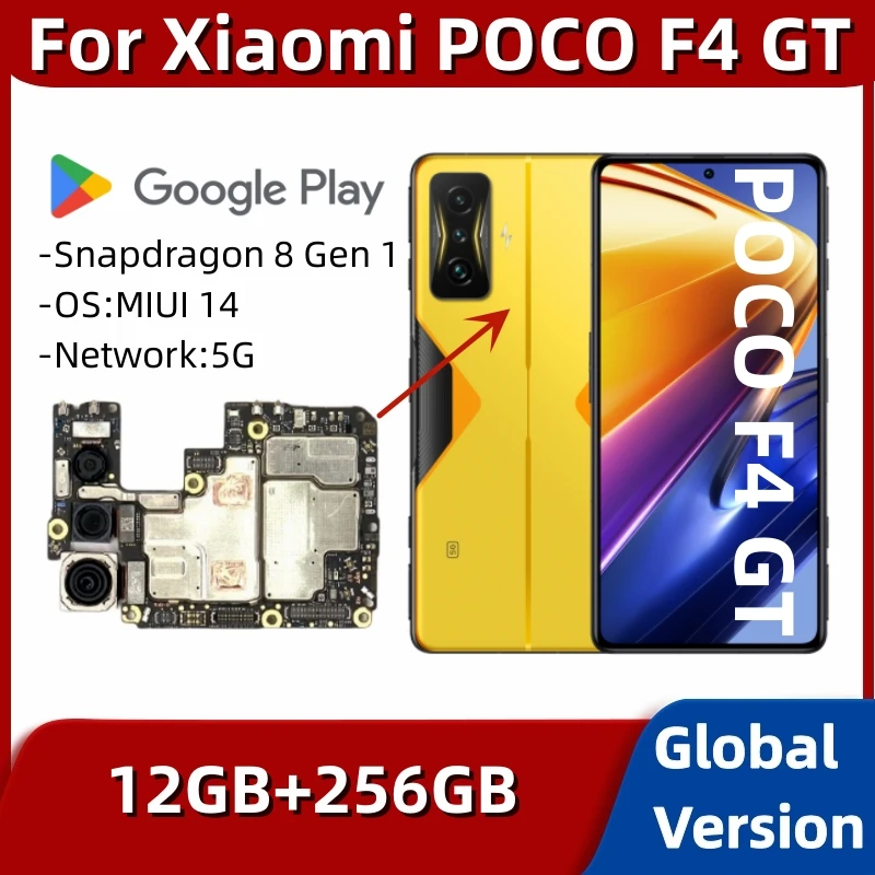 Mainboard for Xiaomi Mi Poco F4 GT, Unlocked Motherboard PCB Module, 256GB, Global Version Main Circuits Board