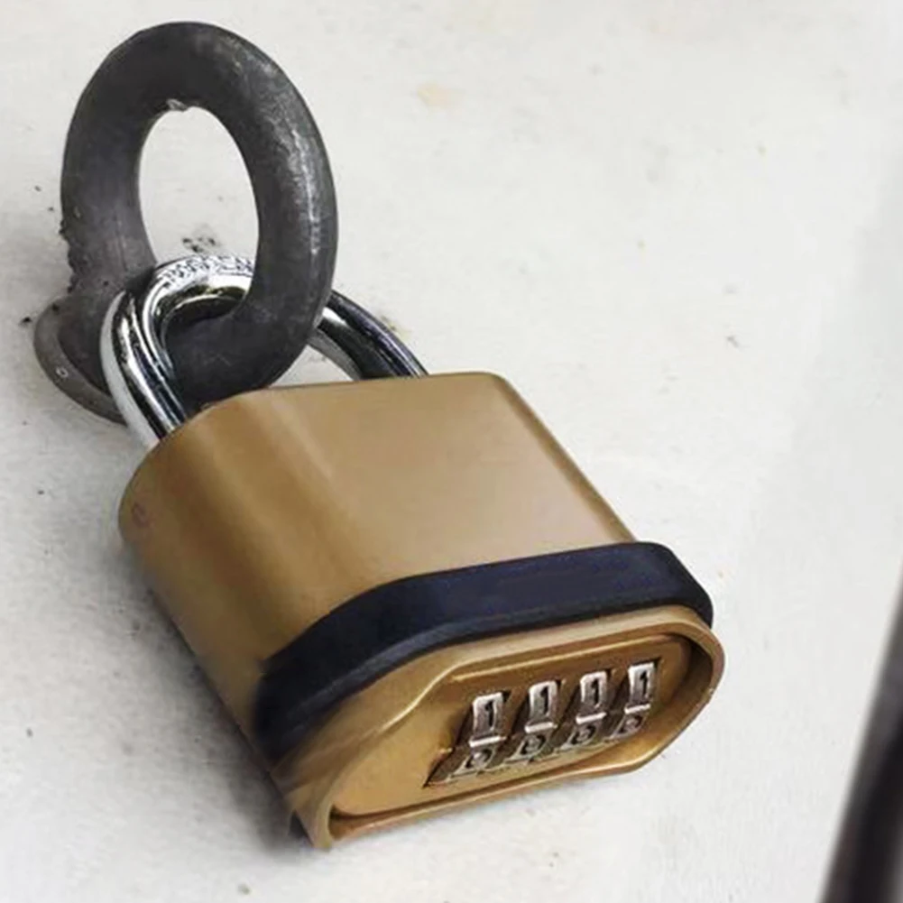 Outdoor Zinc Alloy Padlock Resettable 4 Digit Combination Anti Levering Mechanism Reliable for Securing Outbuildings