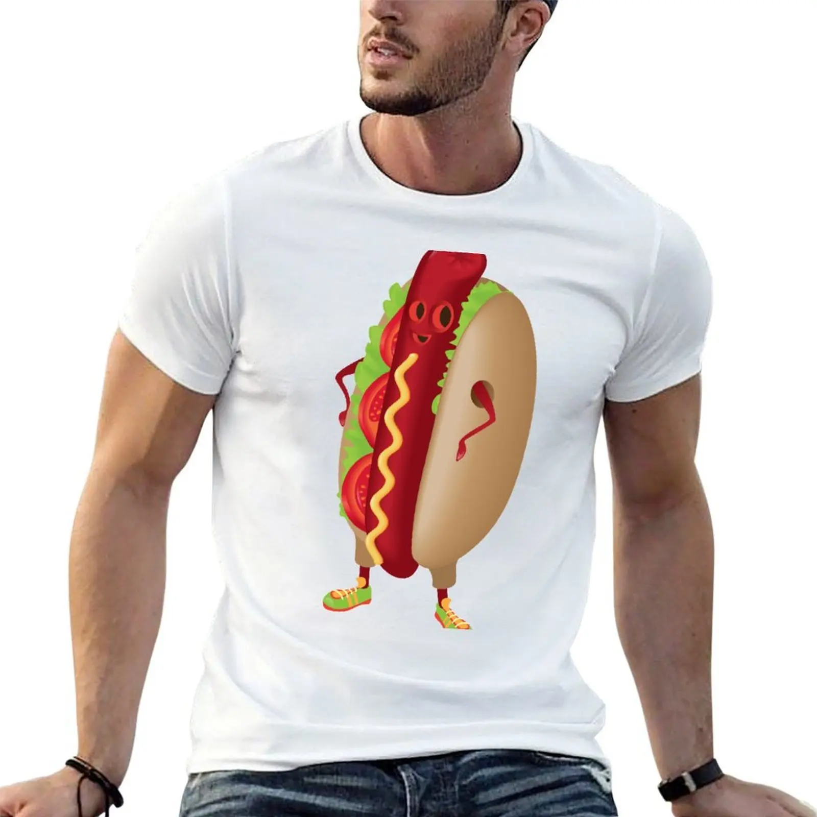 Happy Hotdog T-Shirt tees vintage anime shirt compression shirt men