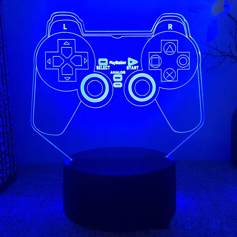 Gamepad Headphones Game Over Room Decoration Gaming Setup Accessories 3d Led Lamp Gamer Girl Desk Night Lights Christmas Gift