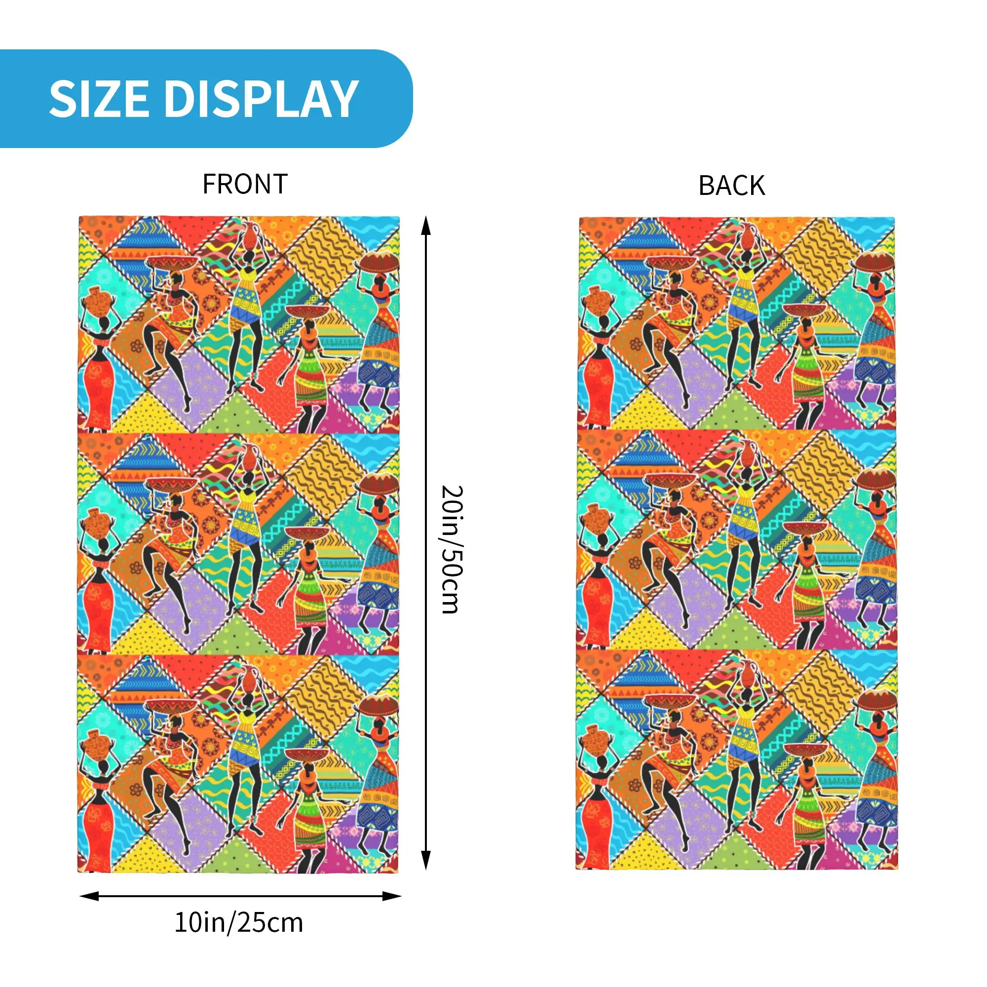 Vintage African Dance Inspired Bandana Neck Gaiter Printed Mask Scarf Cycling Scarf Riding Unisex Adult Windproof